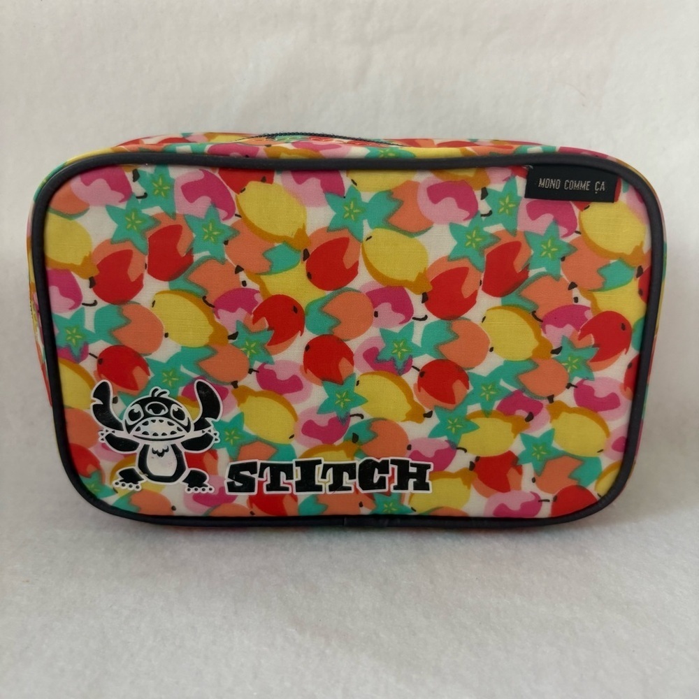 STITCH MONO COMME CA Small Zipper Pouch Fruit Print Disney Japan Zipper